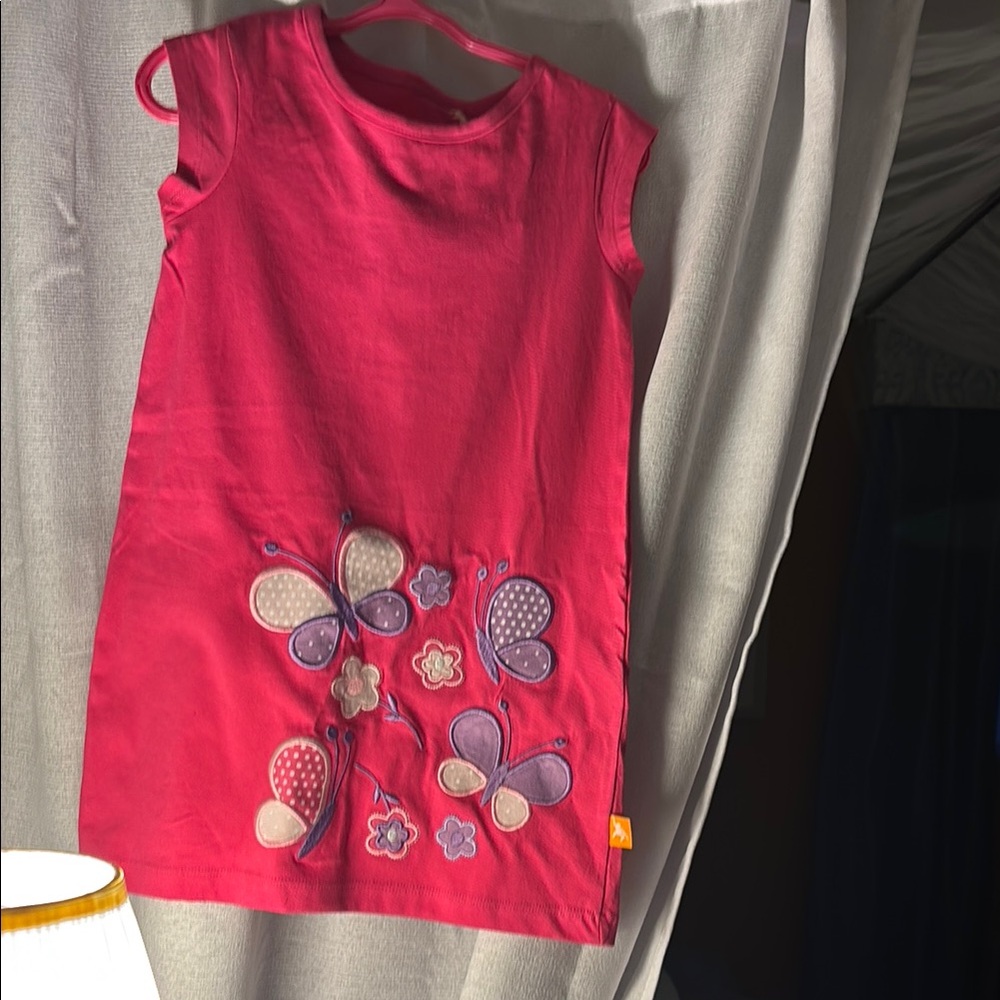 Vibrant Pink Short Sleeve Tee Dress with Playful Design